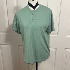 Onia Green Short Sleeve Henley Tee